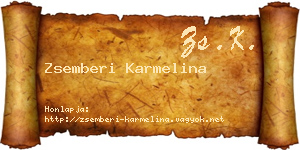 Zsemberi Karmelina névjegykártya